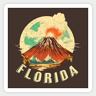 Florida Tourist Volcano Vintage Sticker